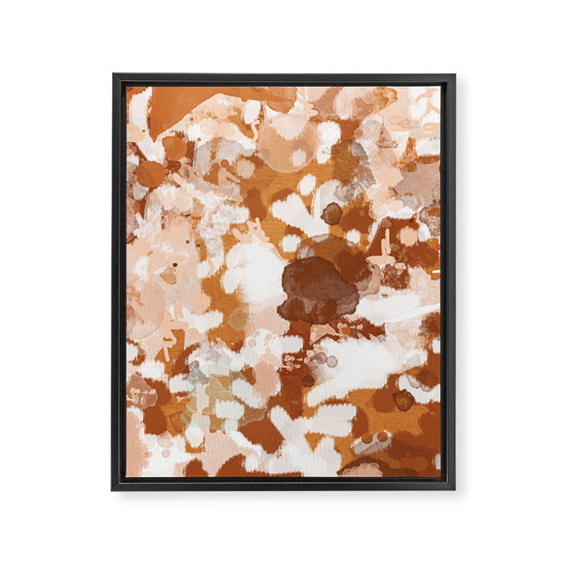 Elian - rust, orange, paint, abstract, boho, painting, clay, terracotta Framed Canvas Print Gallery Image 8