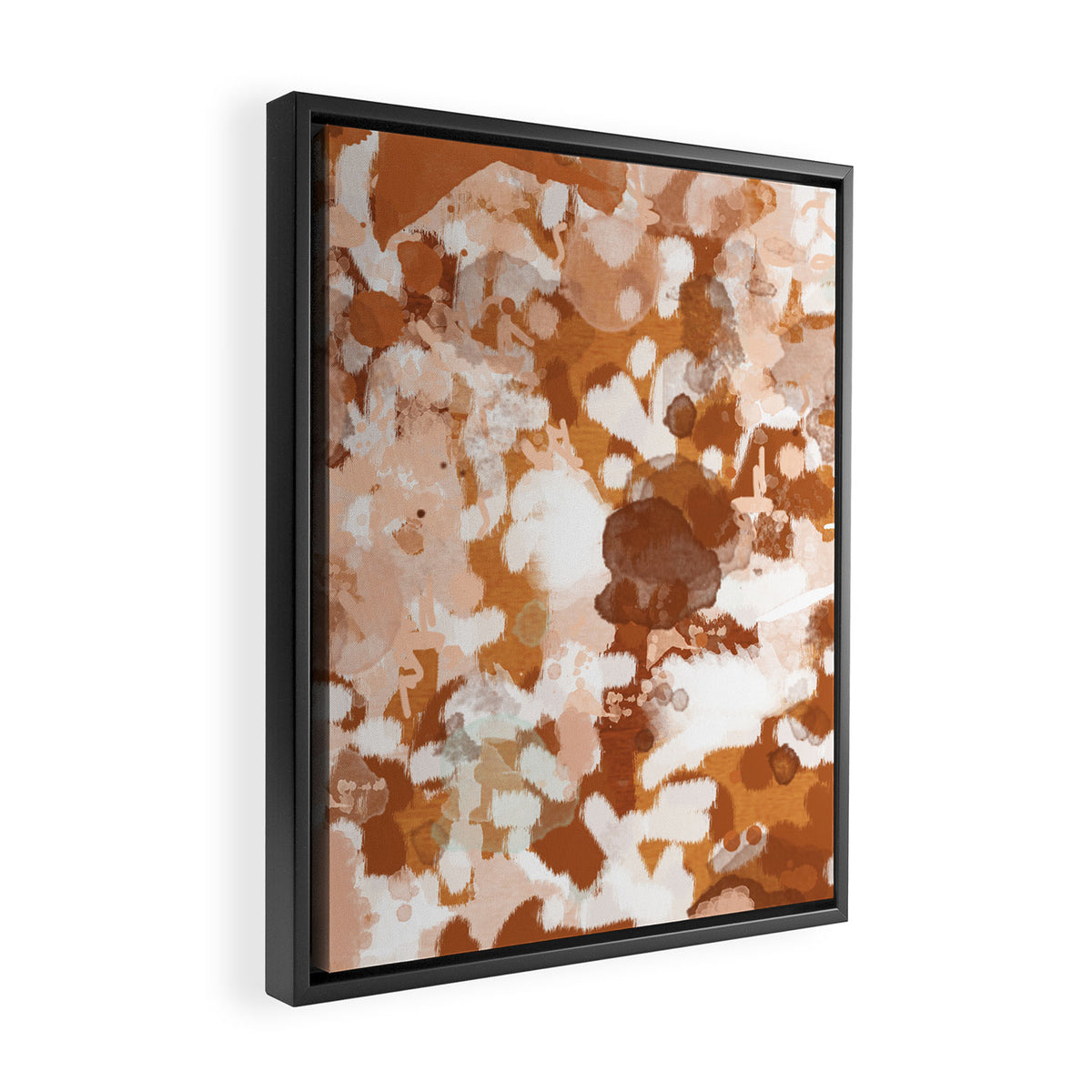 Elian - rust, orange, paint, abstract, boho, painting, clay, terracotta Framed Canvas Print Gallery Image 2