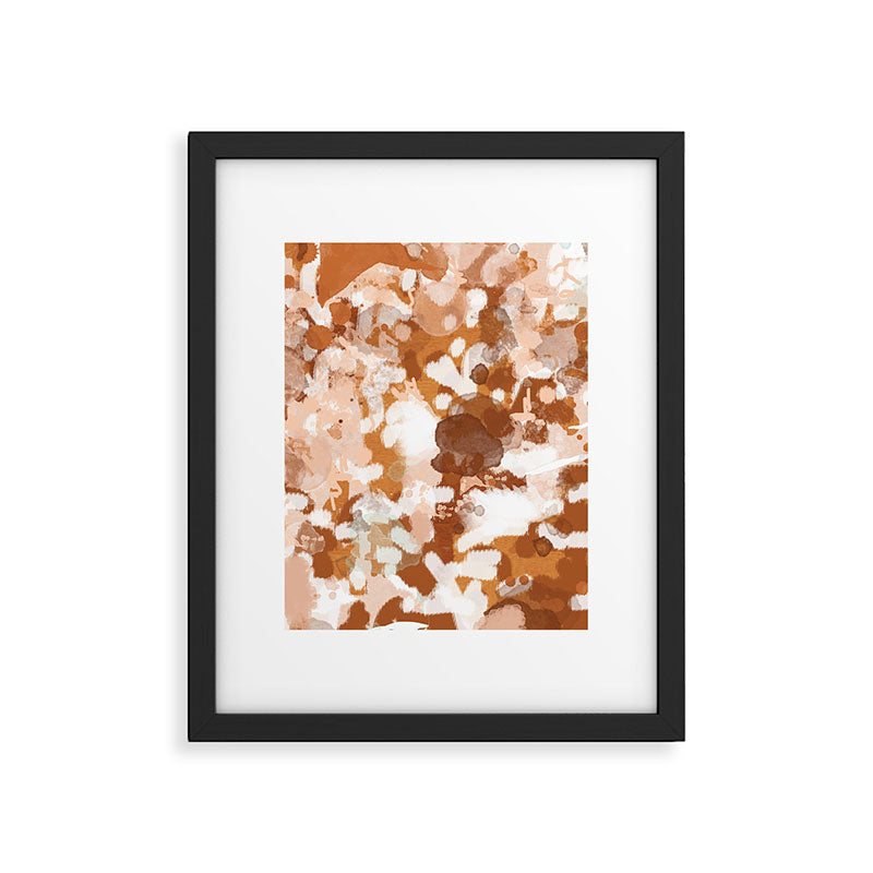 Elian - rust, orange, paint, abstract, boho, painting, clay, terracotta Framed Art Print Gallery Image 4