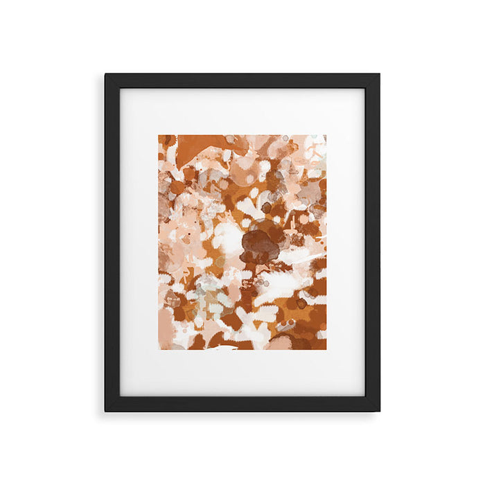 Elian - rust, orange, paint, abstract, boho, painting, clay, terracotta Framed Art Print Gallery Image 1