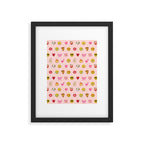 Emoji pattern pink background perfect kids room decor with emojis Framed Art Print Gallery Image 6