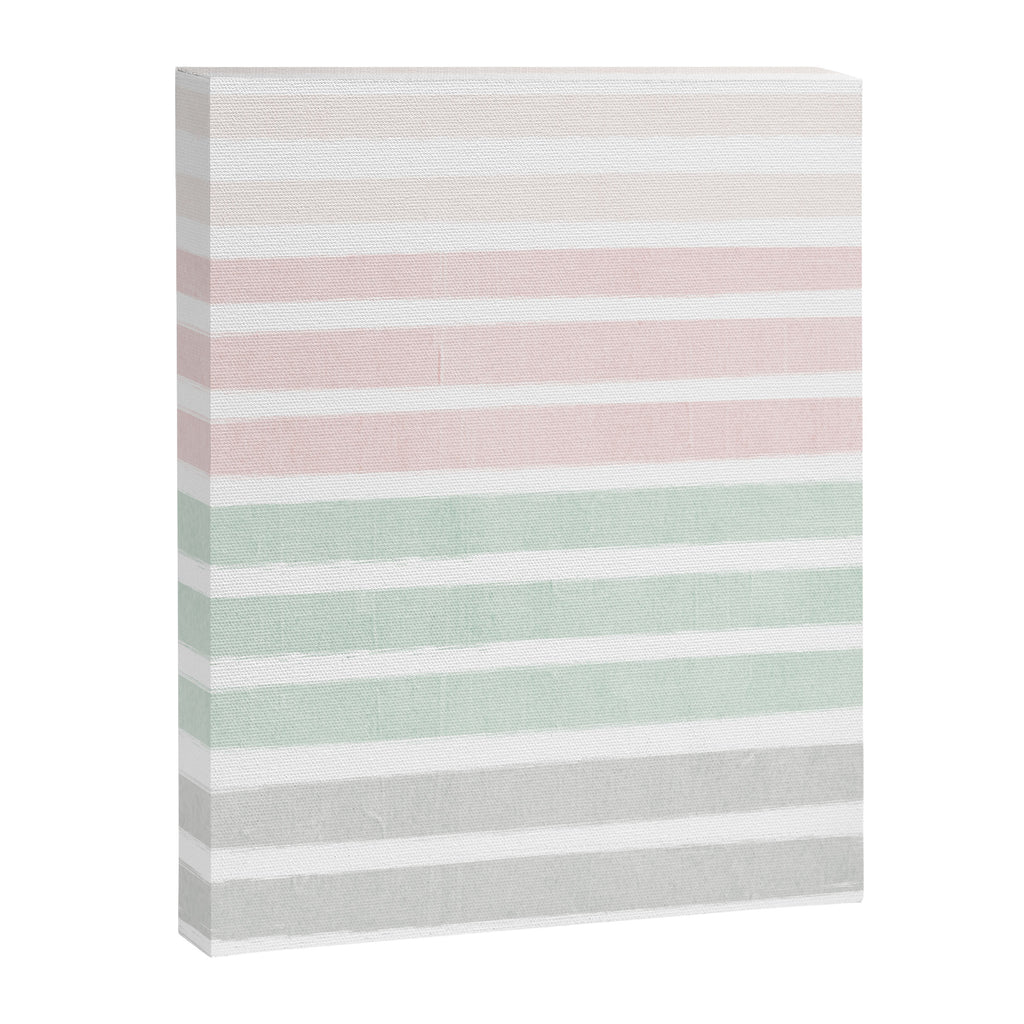 Gender neutral stripes mint pastel pink grey striped pattern nursery art Canvas Print Gallery Image 6