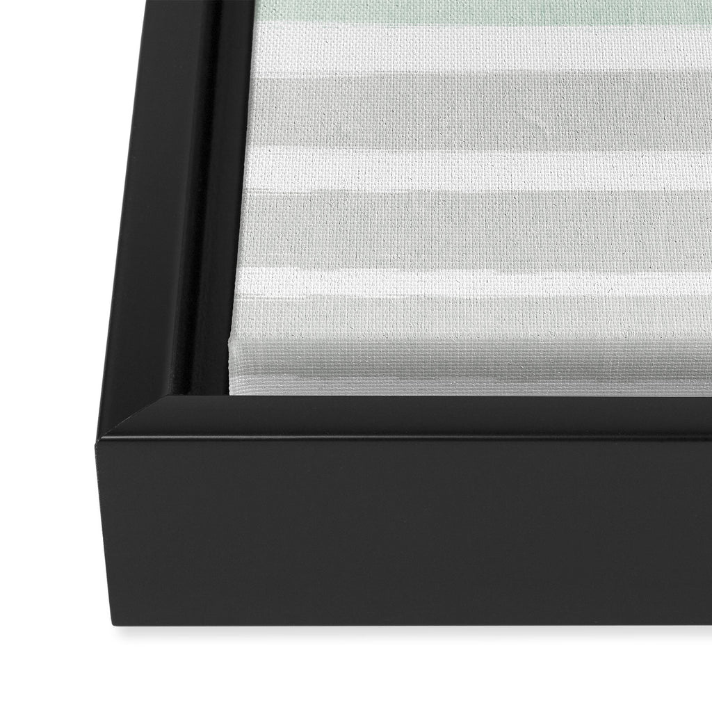 Gender neutral stripes mint pastel pink grey striped pattern nursery art Framed Canvas Print Gallery Image 3