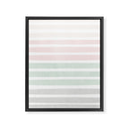 Gender neutral stripes mint pastel pink grey striped pattern nursery art Framed Canvas Print Gallery Image 6