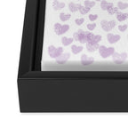 Hearts falling painted pastels purple heart pattern minimal art print nursery baby art Framed Canvas Print Gallery Image 3