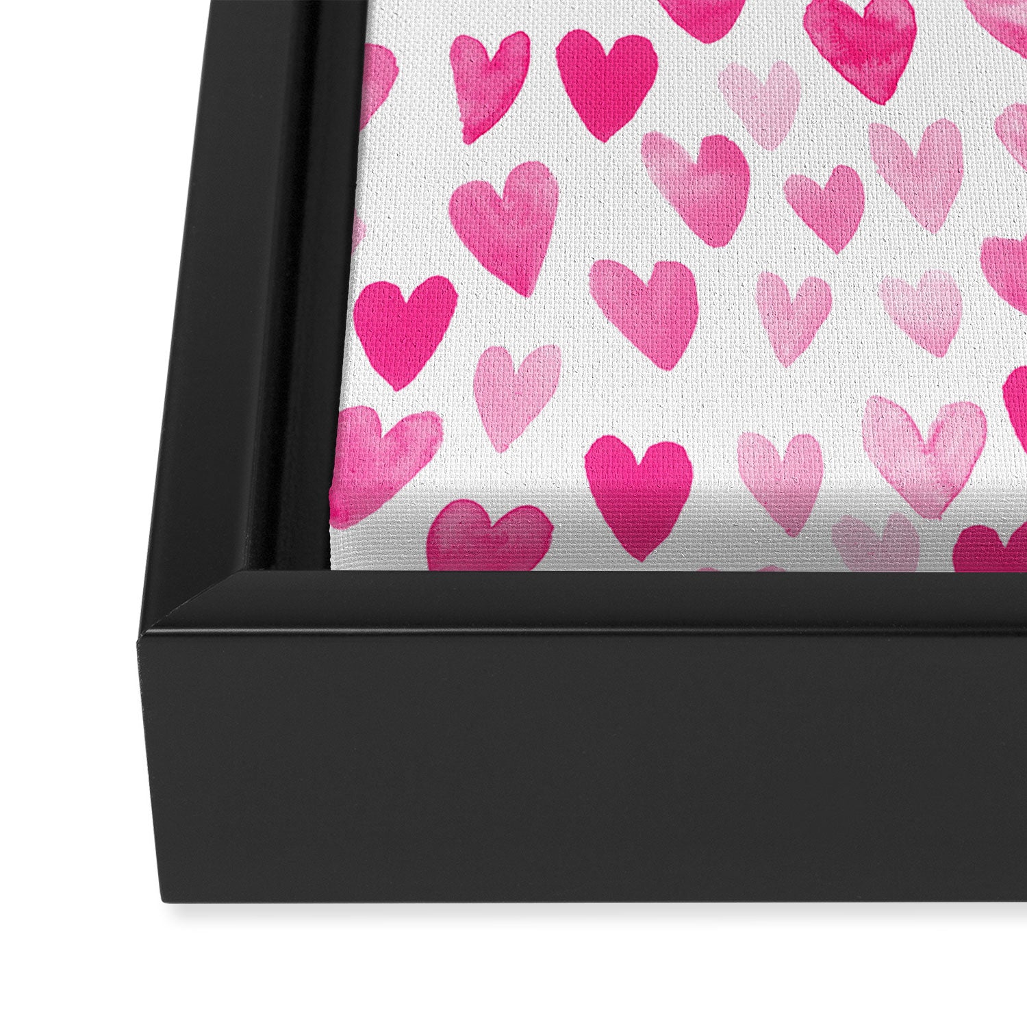Hearts Pattern watercolor pink heart perfect essential valentines day gift idea for her Framed Canvas Print Gallery Image 3