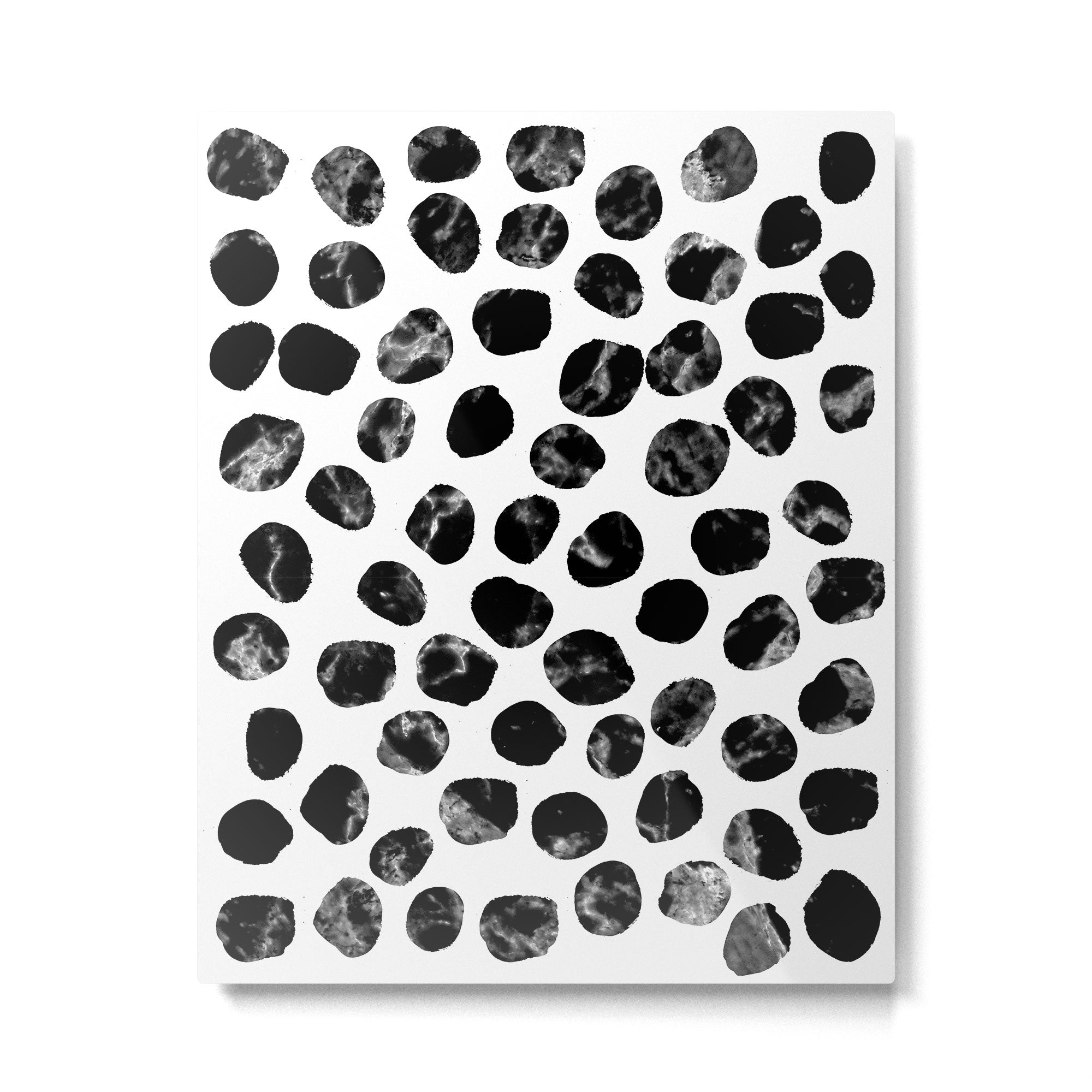 Jacson - minimal black and white modern abstract art print dots polka dots brushstrokes urban bklyn Metal Print Gallery Image 4