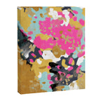 Laurel - Abstract painting in a free style with bold colors gold, navy, pink, blush, white, turquois Canvas Print Gallery Image 6