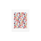 London travel pattern cute england print for nursery kids room boys or girls decor Art Print Gallery Image 1