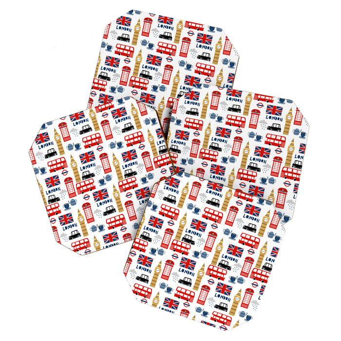 London travel pattern cute england print for nursery kids room boys or girls decor Coaster Gallery Image 1