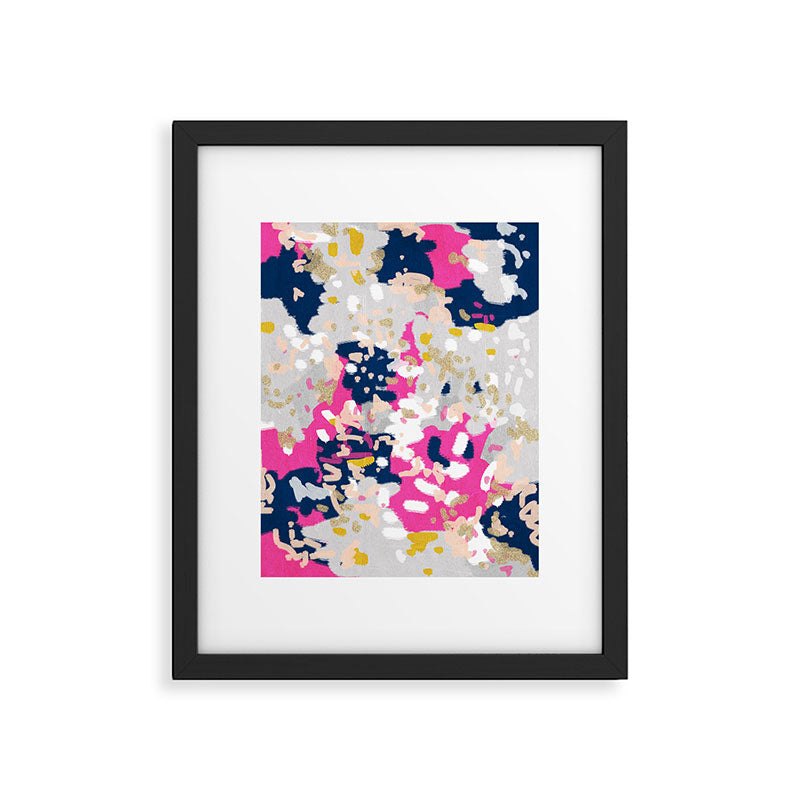 Michel - Abstract, girly, trendy art with pink, navy, blush, mustard for cell phones, dorm decor etc Framed Art Print Gallery Image 5