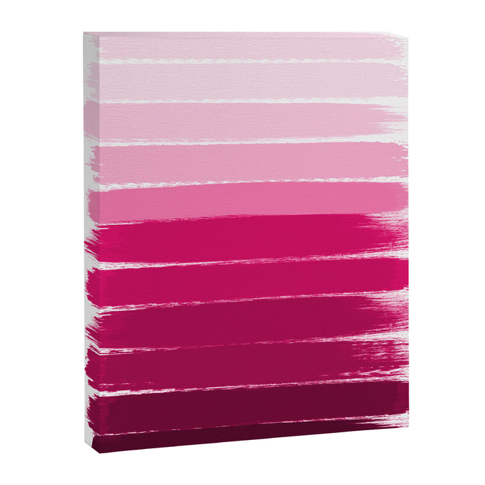 Mola - ombre painting bruskstrokes tonal gradient art pink pastel to hot pink decor Canvas Print Gallery Image 1