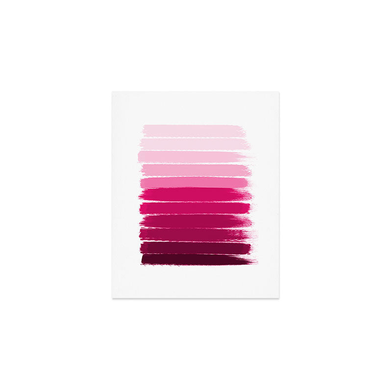 Mola - ombre painting bruskstrokes tonal gradient art pink pastel to hot pink decor Art Print Gallery Image 1