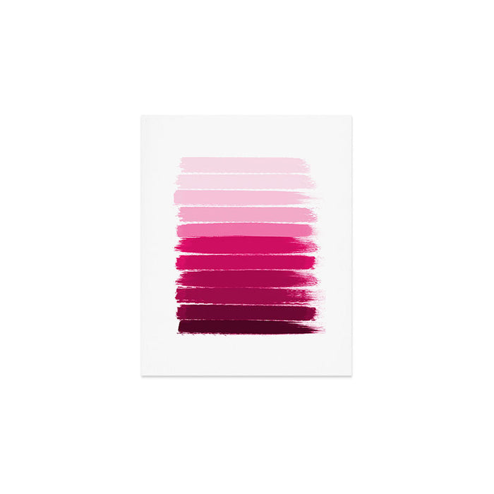 Mola - ombre painting bruskstrokes tonal gradient art pink pastel to hot pink decor Art Print Gallery Image 1