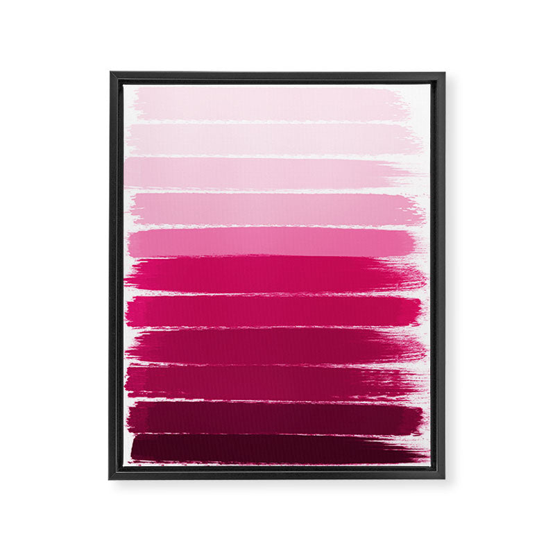 Mola - ombre painting bruskstrokes tonal gradient art pink pastel to hot pink decor Framed Canvas Print Gallery Image 6