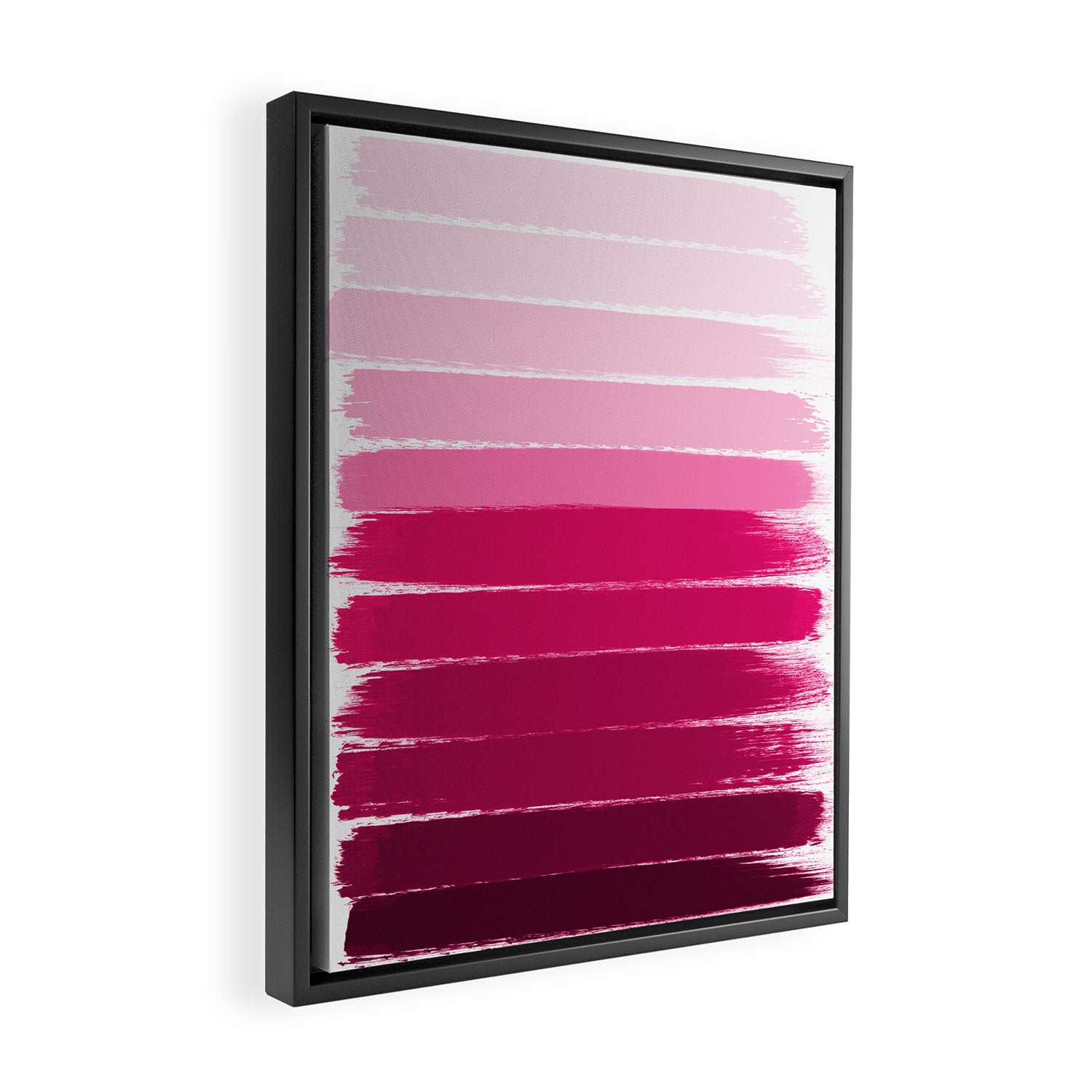Mola - ombre painting bruskstrokes tonal gradient art pink pastel to hot pink decor Framed Canvas Print Gallery Image 2