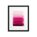Mola - ombre painting bruskstrokes tonal gradient art pink pastel to hot pink decor Framed Art Print Gallery Image 5