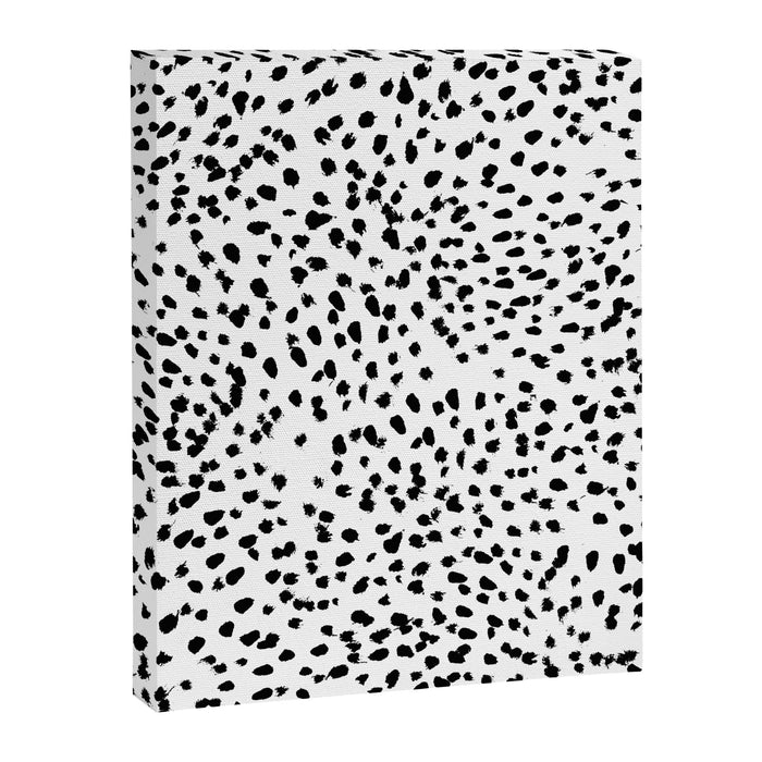 Nadia - Black and White, Animal Print, Dalmatian Spot, Spots, Dots, BW Canvas Print Gallery Image 1