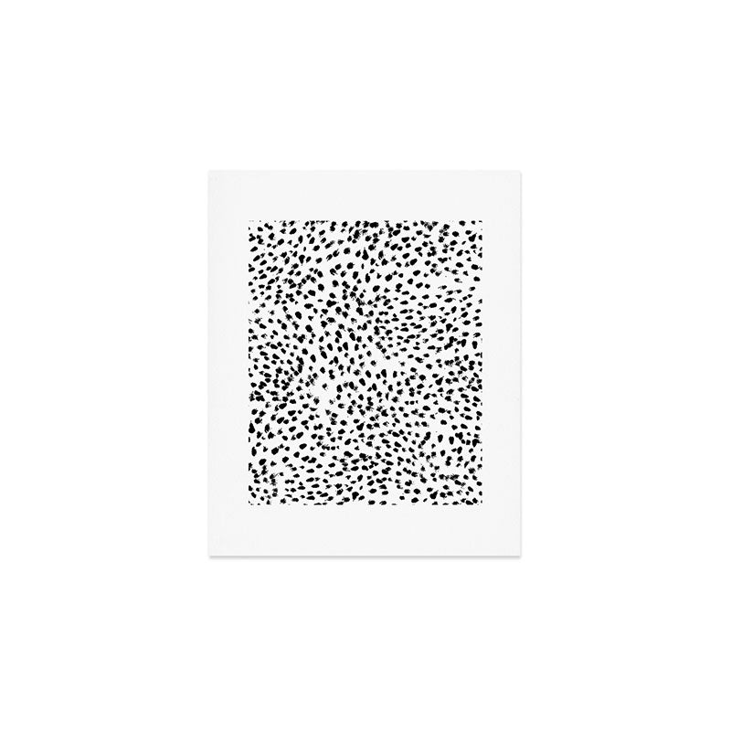 Nadia - Black and White, Animal Print, Dalmatian Spot, Spots, Dots, BW Art Print Gallery Image 1