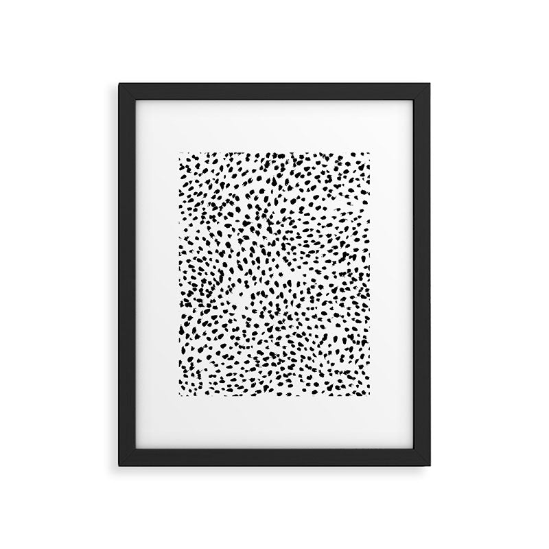 Nadia - Black and White, Animal Print, Dalmatian Spot, Spots, Dots, BW Framed Art Print Gallery Image 4