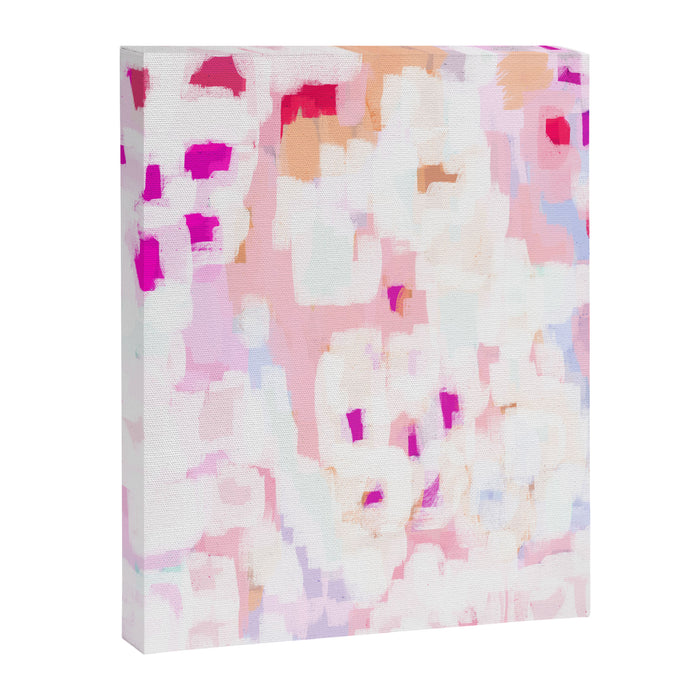 Netta - abstract painting pink pastel bright happy modern home office dorm college decor Canvas Print Gallery Image 1