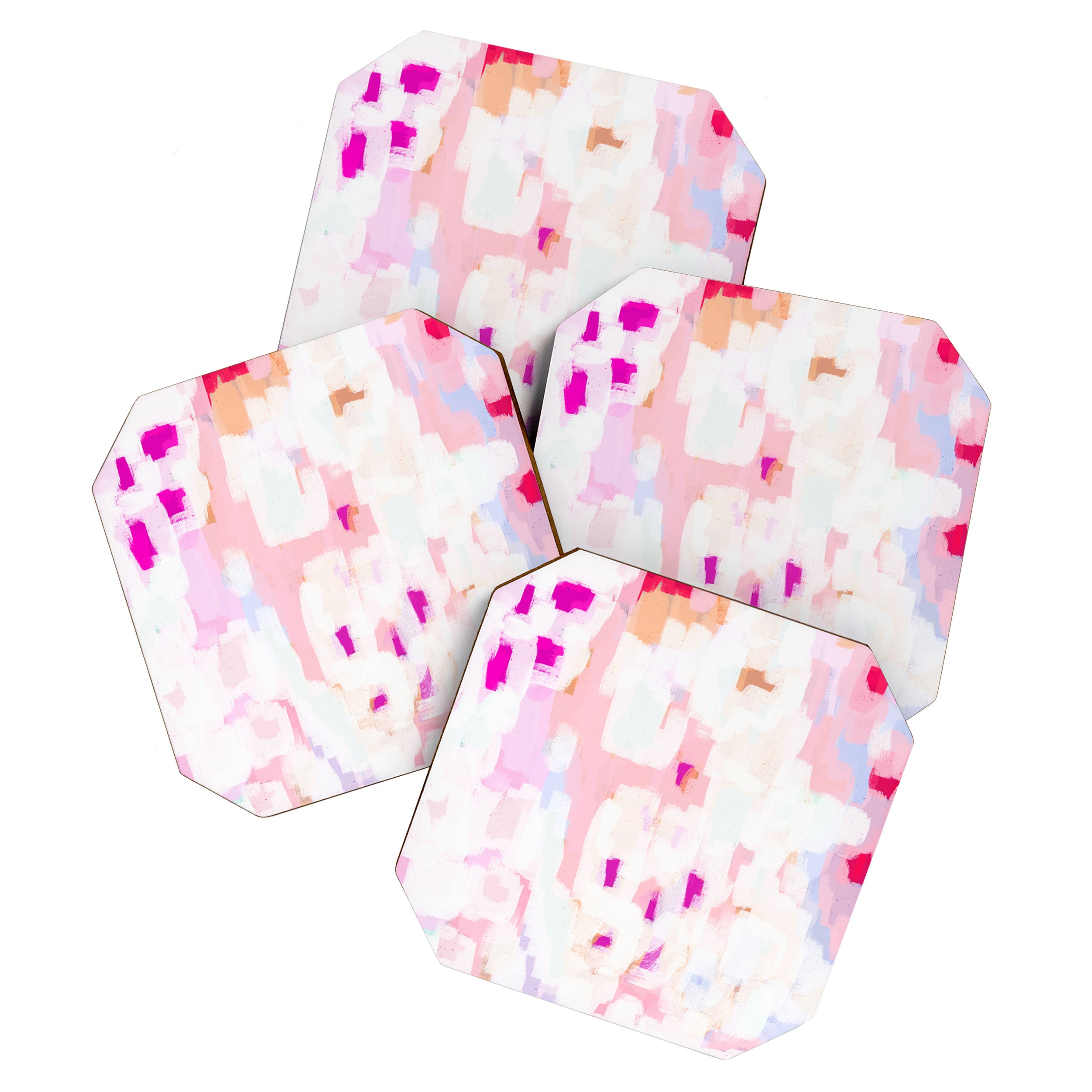 Netta - abstract painting pink pastel bright happy modern home office dorm college decor Coaster Gallery Image 1