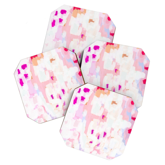 Netta - abstract painting pink pastel bright happy modern home office dorm college decor Coaster Gallery Image 1