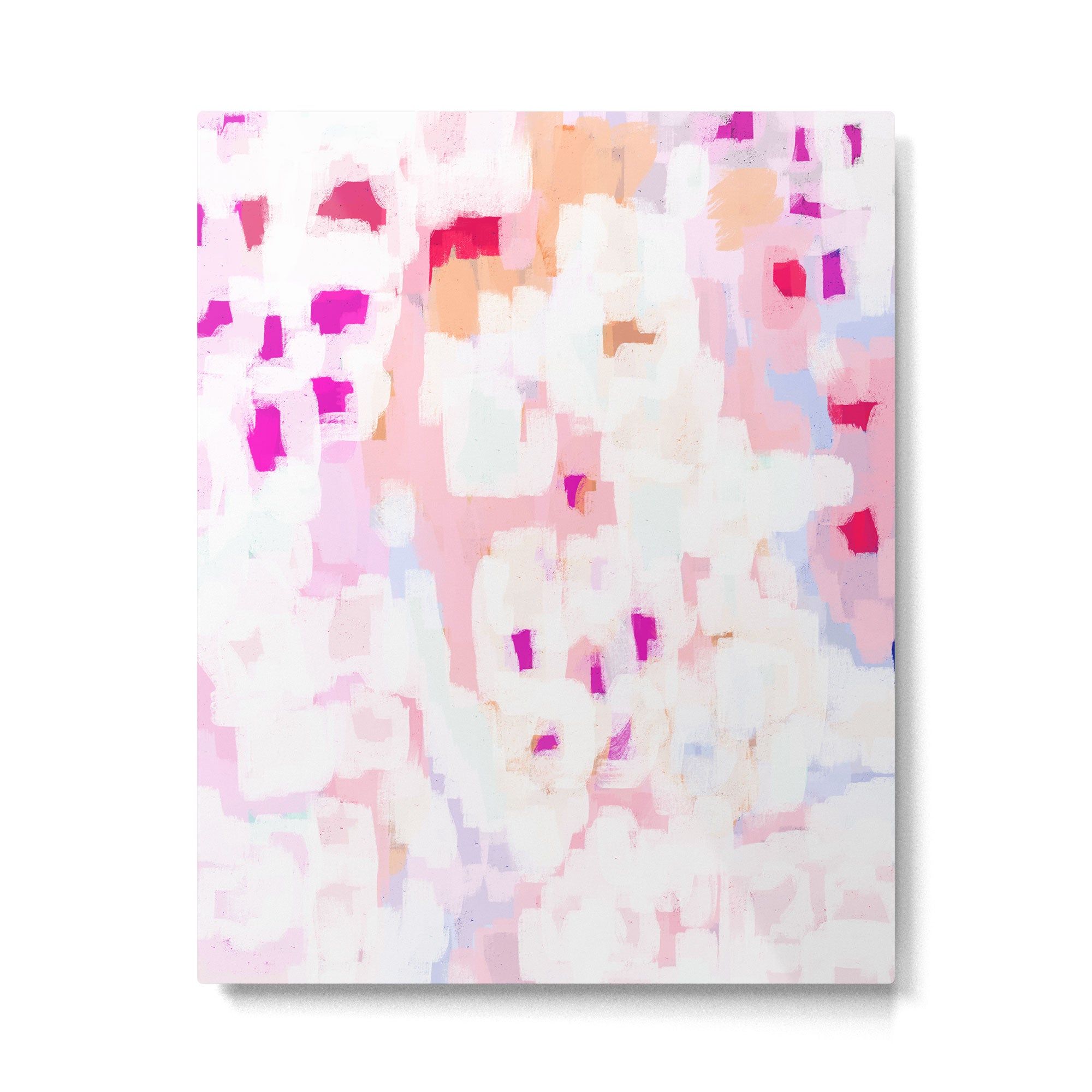 Netta - abstract painting pink pastel bright happy modern home office dorm college decor Metal Print Gallery Image 4