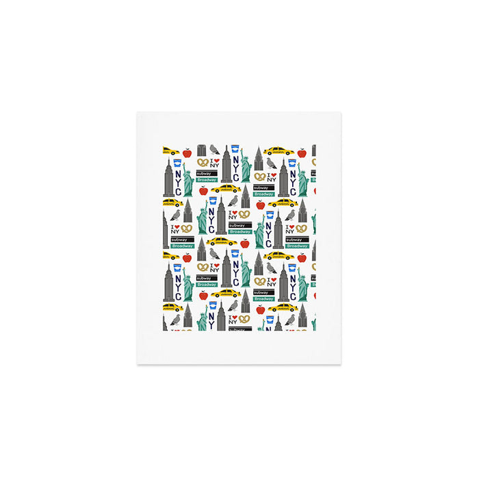 NYC travel pattern fun kids decor boys and girls nursery new york city theme Art Print Gallery Image 1