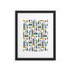NYC travel pattern fun kids decor boys and girls nursery new york city theme Framed Art Print Gallery Image 6