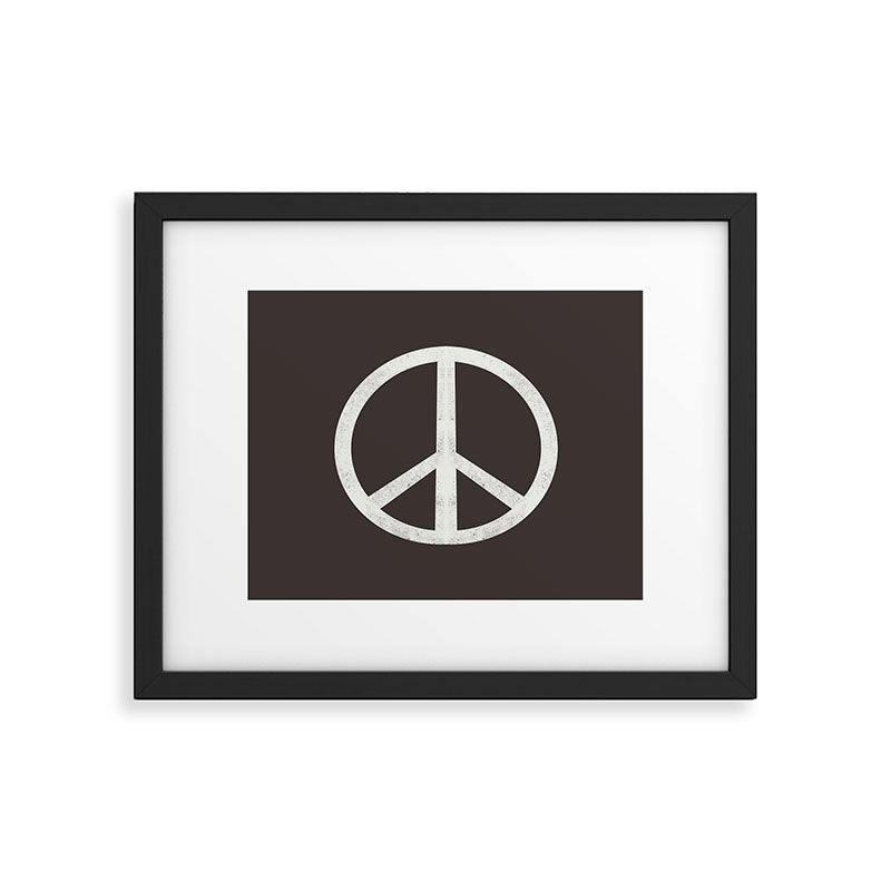Peace - peace flag, peace, love, woodcut, linocut, vintage, hippie, happy Framed Art Print Gallery Image 4