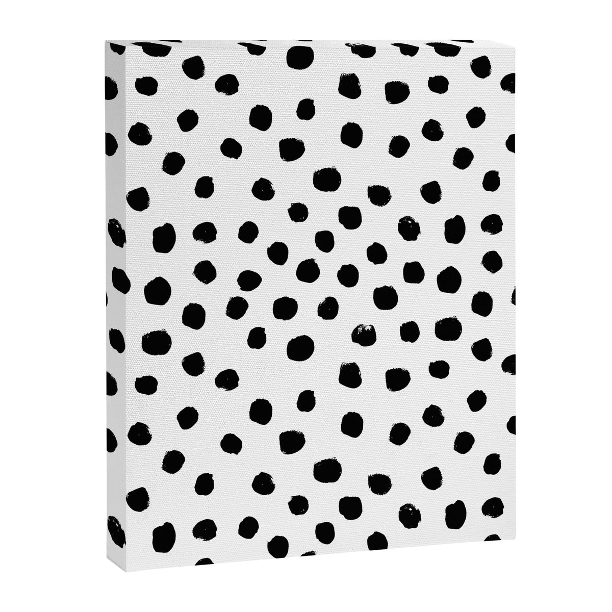 Preppy black and white dots minimal abstract brushstrokes painting illustration pattern print Canvas Print Gallery Image 6