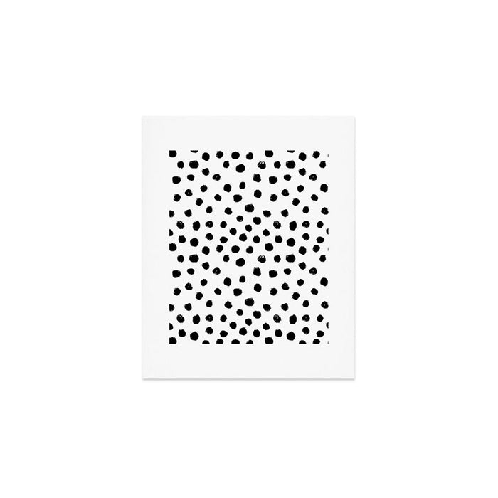 Preppy black and white dots minimal abstract brushstrokes painting illustration pattern print Art Print Gallery Image 1