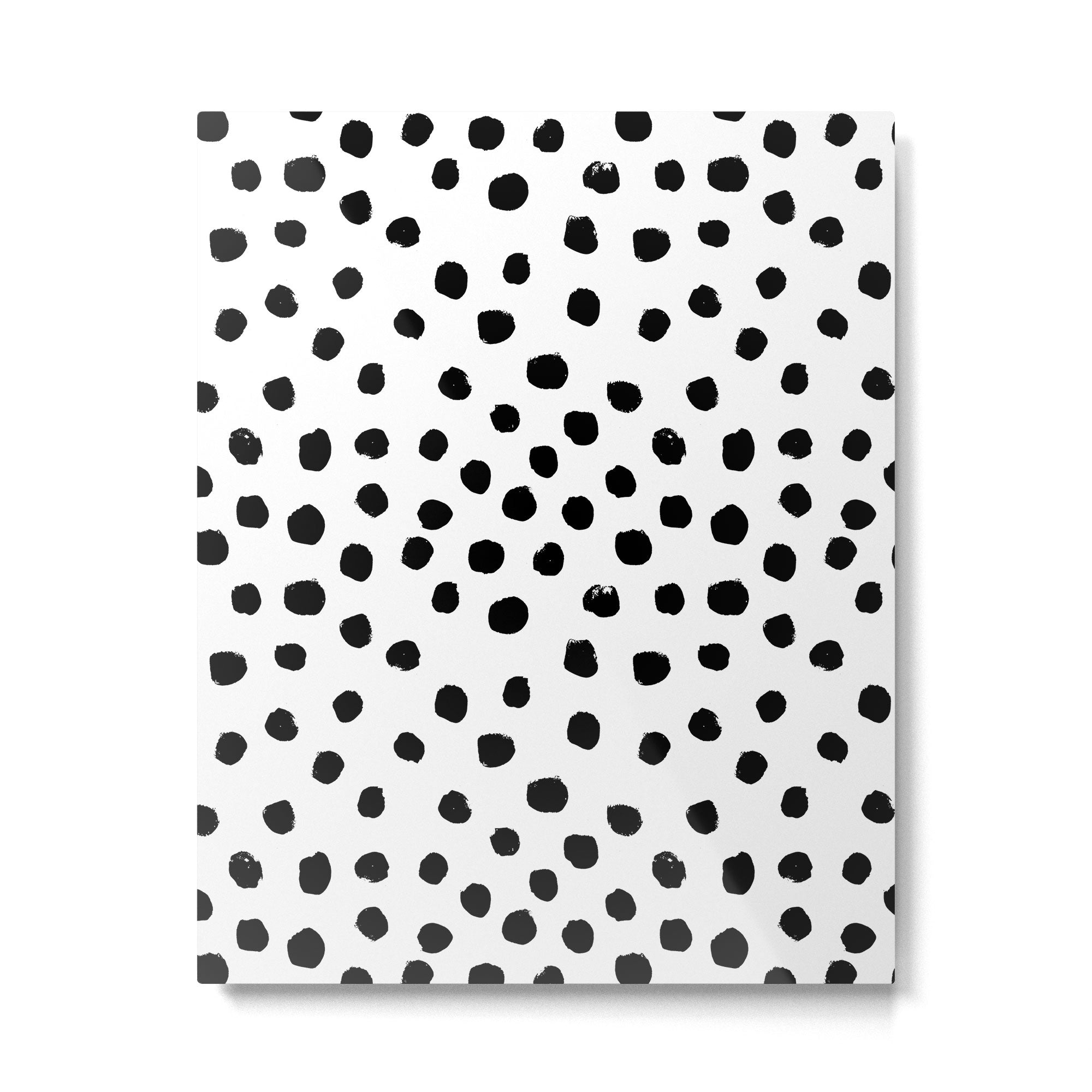 Preppy black and white dots minimal abstract brushstrokes painting illustration pattern print Metal Print Gallery Image 4
