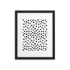 Preppy black and white dots minimal abstract brushstrokes painting illustration pattern print Framed Art Print Gallery Image 5