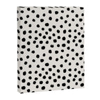 Preppy brushstroke free polka dots black and white spots dots dalmation animal spots design minimal Canvas Print Gallery Image 6