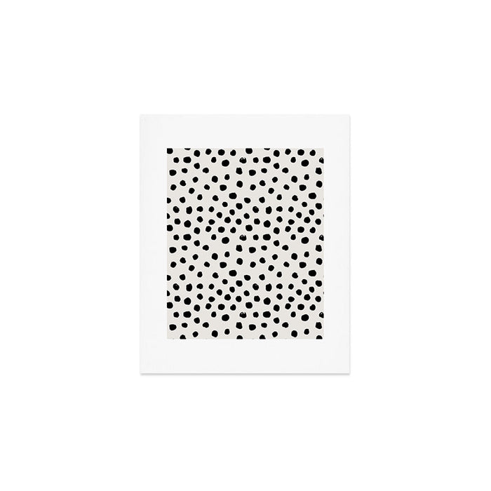 Preppy brushstroke free polka dots black and white spots dots dalmation animal spots design minimal Art Print Gallery Image 1