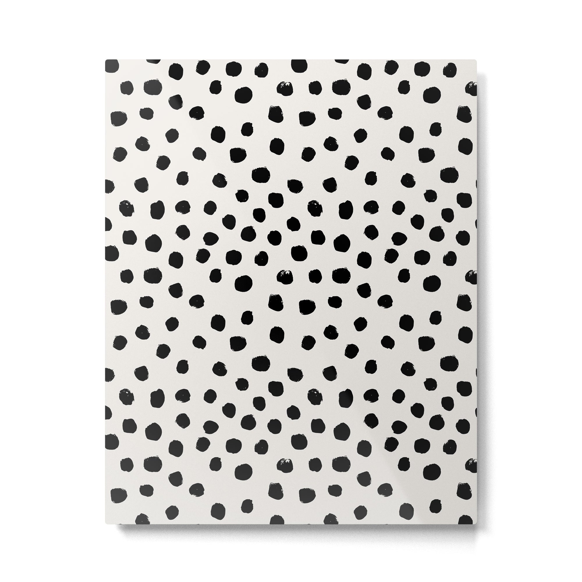 Preppy brushstroke free polka dots black and white spots dots dalmation animal spots design minimal Metal Print Gallery Image 4