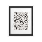 Preppy brushstroke free polka dots black and white spots dots dalmation animal spots design minimal Framed Art Print Gallery Image 5