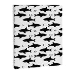 Sharks - shark week trendy black and white minimal kids pattern print Canvas Print Gallery Image 6