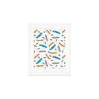 Skateboards orange and blue pattern great decor for nursery kids rooms boys and girls Art Print Gallery Image 1