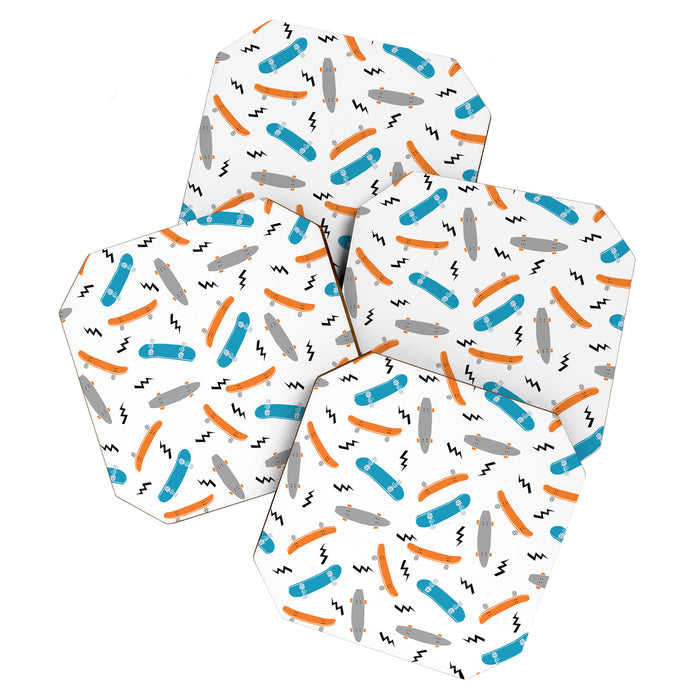 Skateboards orange and blue pattern great decor for nursery kids rooms boys and girls Coaster Gallery Image 1