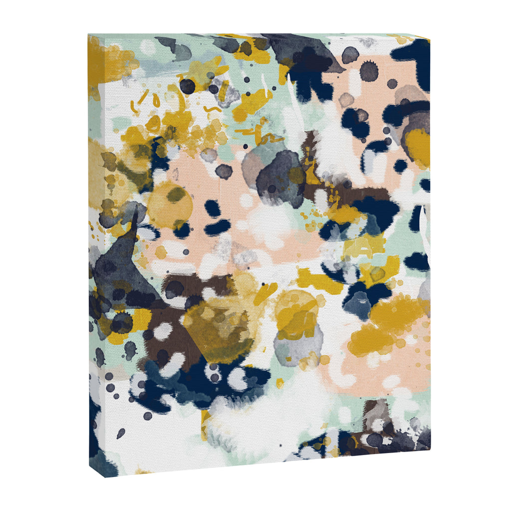 Sloane - Abstract painting in modern fresh colors navy, mint, blush, cream, white, and gold Canvas Print Gallery Image 6