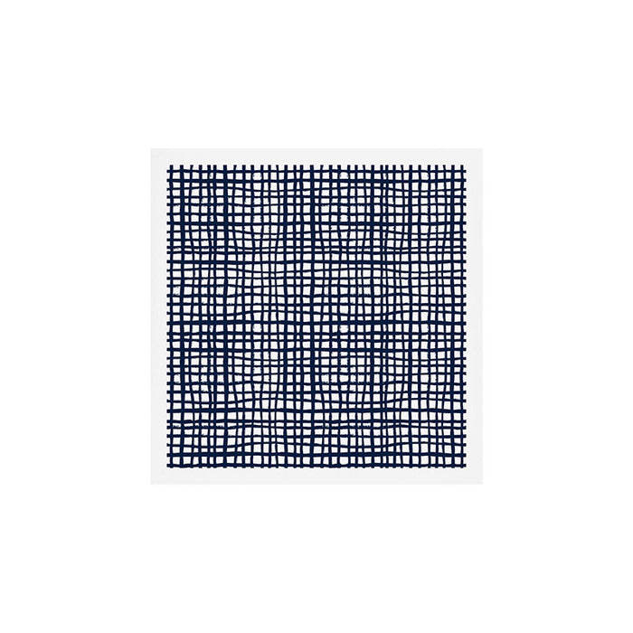 Sloane Grid - navy blue grid pillow, home decor, painterly Art Print Gallery Image 1