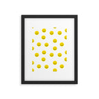 Smiley faces white yellow happy simple smiley pattern smile face kids nursery boys girls decor Framed Art Print Gallery Image 6