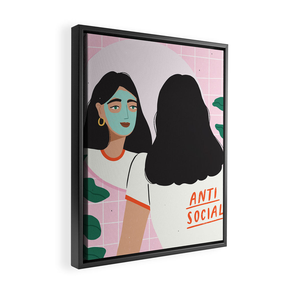 Anti Social Framed Canvas Print Gallery Image 2