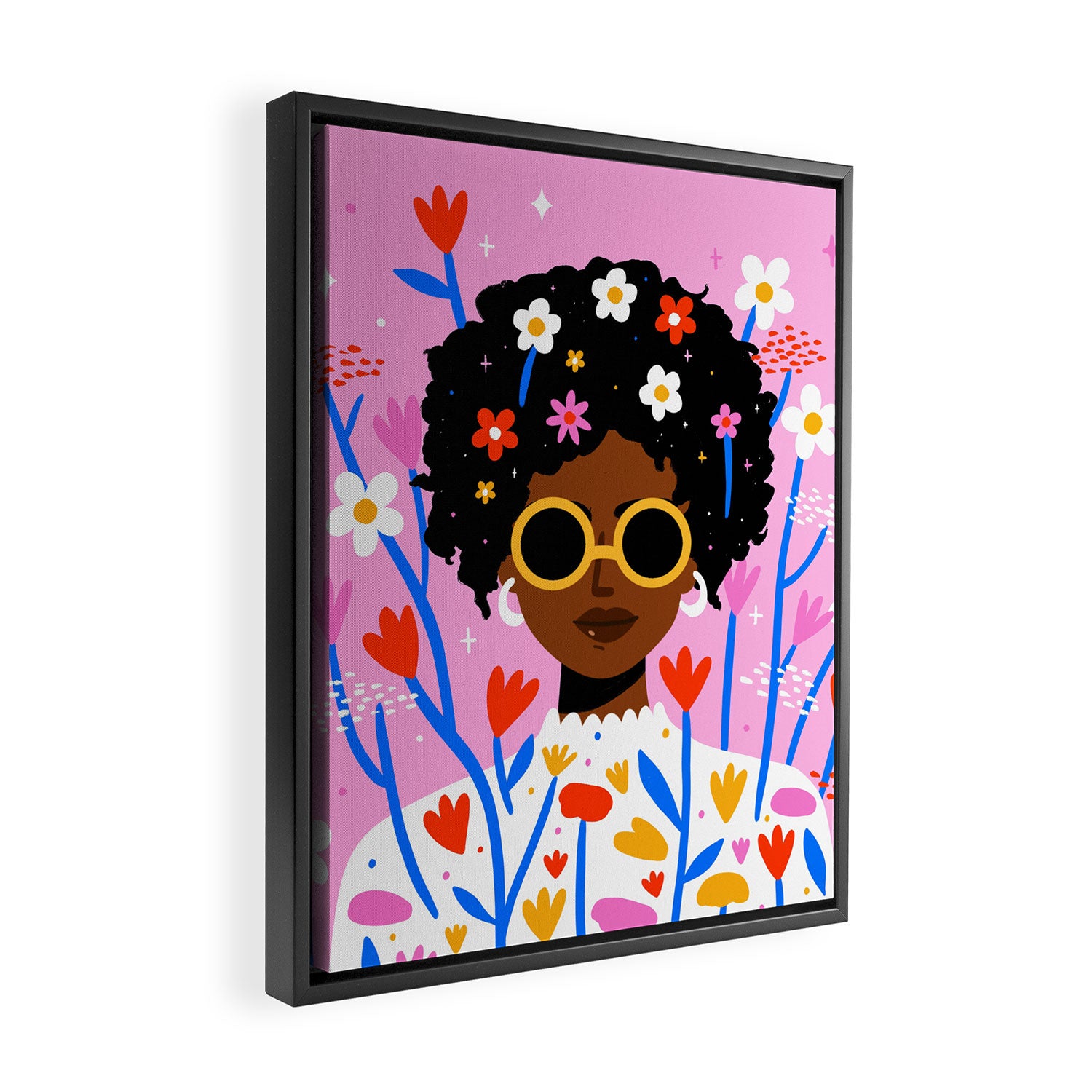 Bloom Where You Are Planted Pink Framed Canvas Print Gallery Image 2