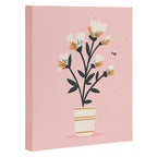 Bumble Bee Flowers Pink Canvas Print Gallery Image 3