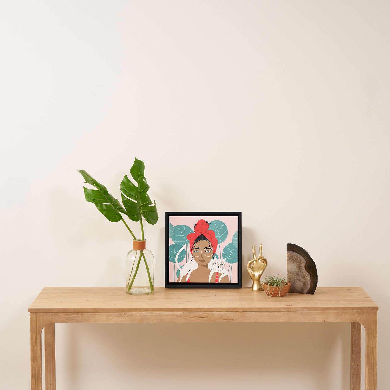 Cat Wearing Glasses Framed Canvas Print Gallery Image 3