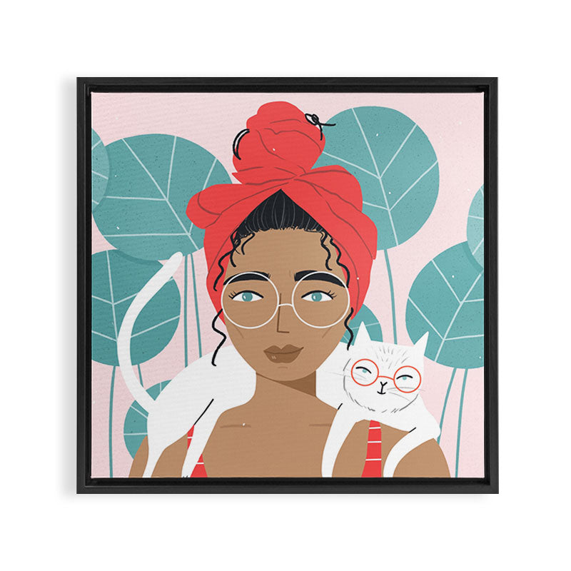 Cat Wearing Glasses Framed Canvas Print Gallery Image 3